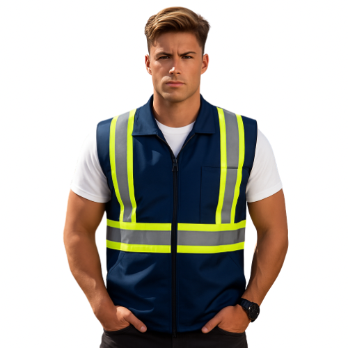 L01145 - Vanguard - High Visibility 5-Point Detachable Knitted Vest - Double Size CX2