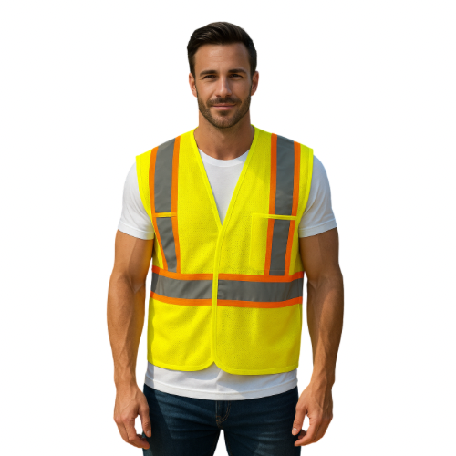 L01160 - Guardian - 5 Point High Visibility Mesh Detachable Vest - Double Size CX2