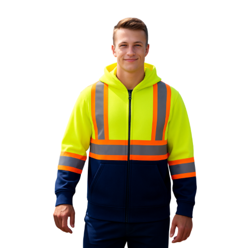 L00682 - Freedom - Hi-Vis Full Zip Polyester Fleece Hoodie